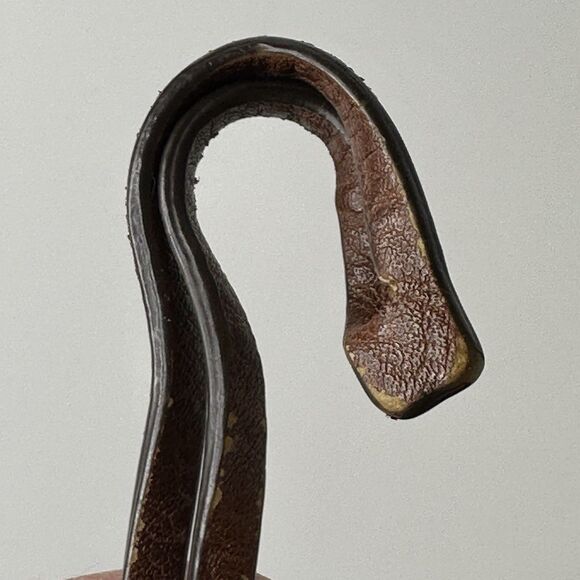 Fossil Brass Key Charm Bag Hang Tag Brown Leather Strap Replacement Accessory - Picture 8 of 10